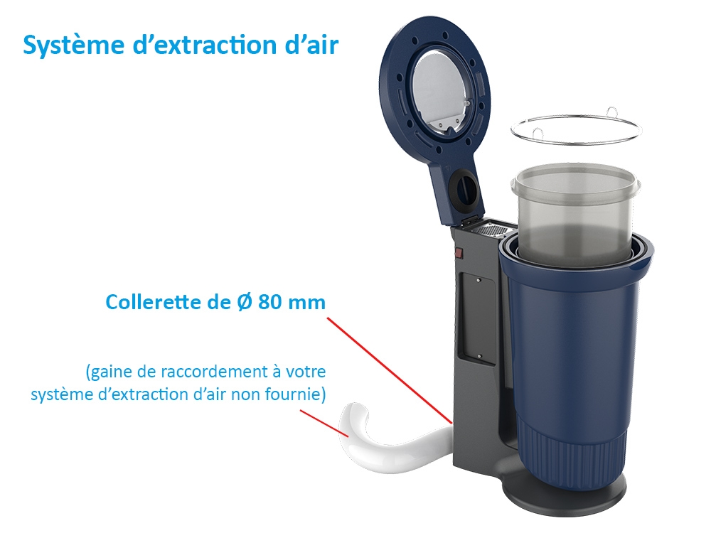 Poubelle Aspicollect à raccorder à votre système d'extraction d'air