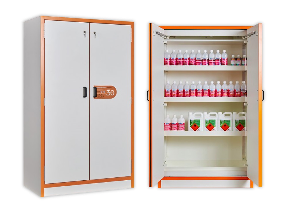 Armoire de sécurité COUPE-FEU 30 mn - Armoire de sécurité 2 portes - Rétention 42 L