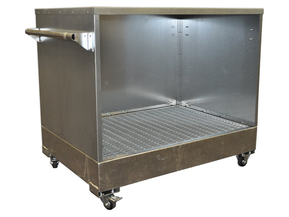 Abri de stockage mobile avec rétention - Parois en tôle galvanisée - DIFOPE