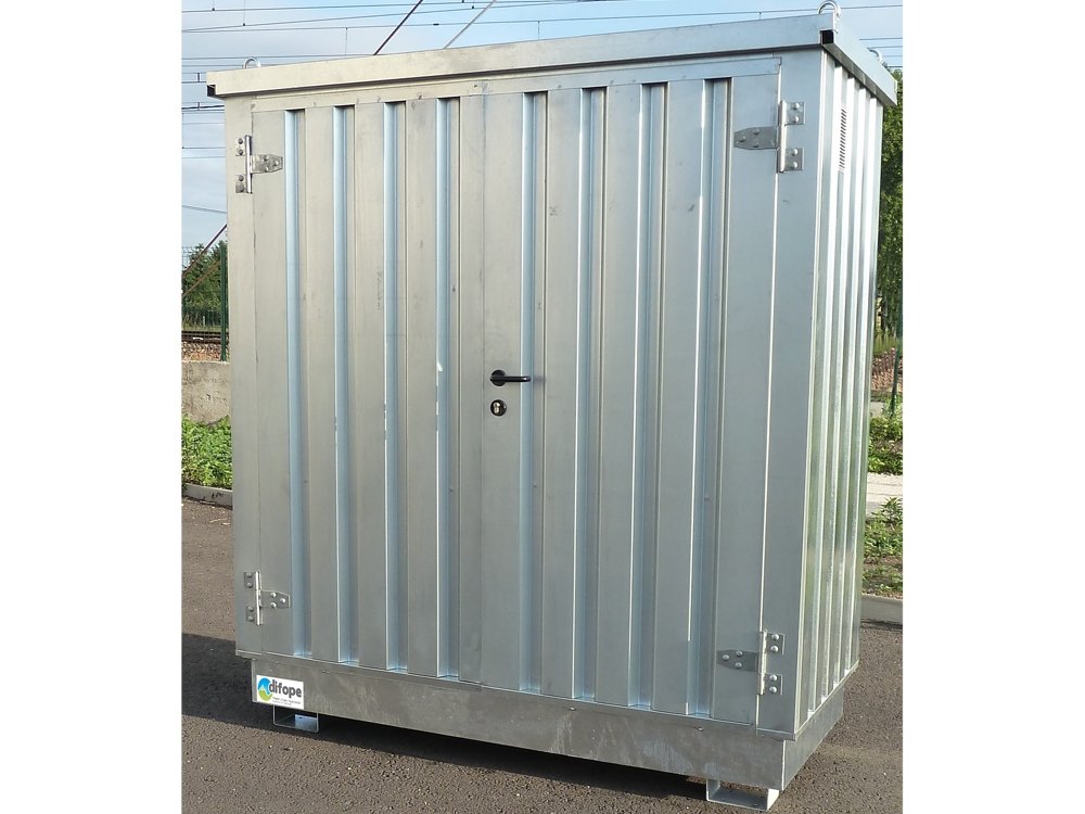 Bungalow de stockage : rétention 350 L - Armoire DMS déchets dangereux