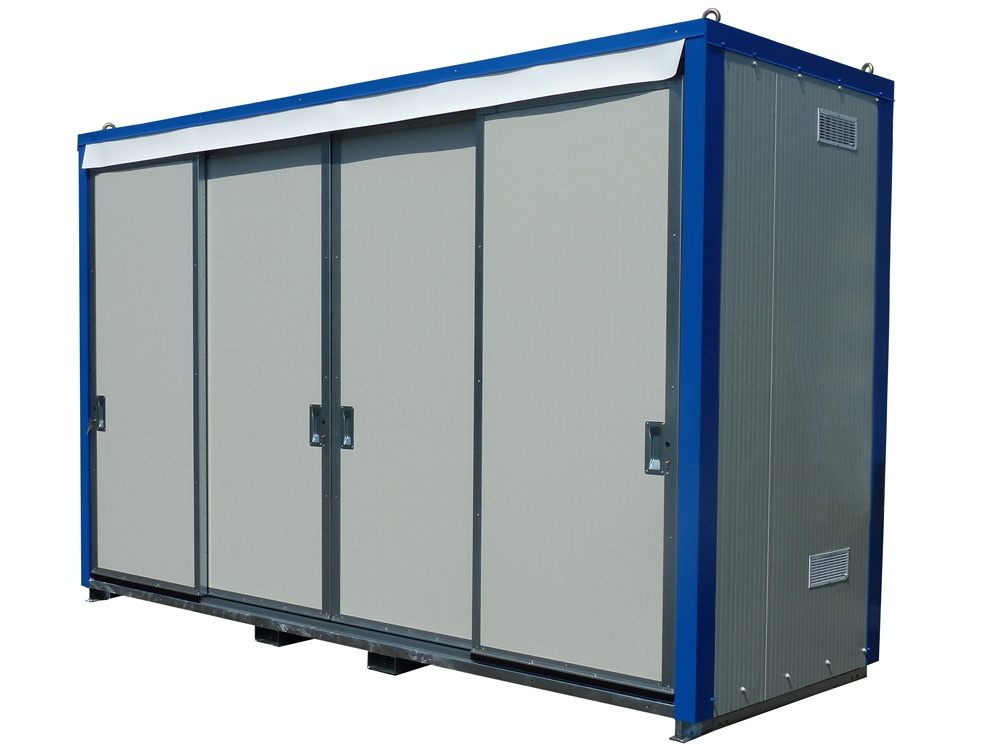 Conteneur de stockage coupe-feu 2H 4 mètres sur 2 niveaux - Module isolé avec rétention (3000 L)