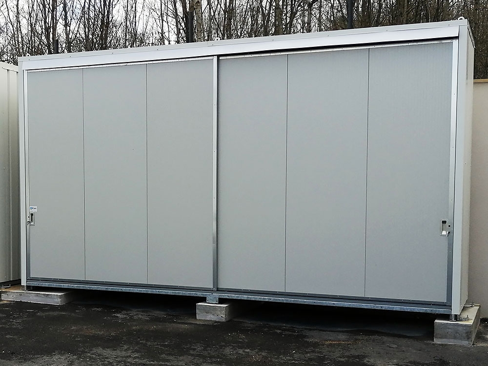Conteneur de stockage pour produits dangereux et polluants - Long. 6m sur 2 niveaux