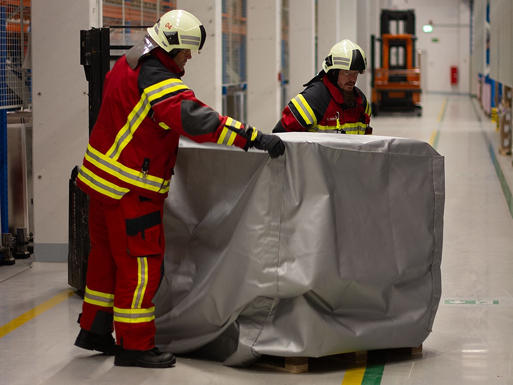 Bâche anti feu lithium pour caisse palette - DIFOPE