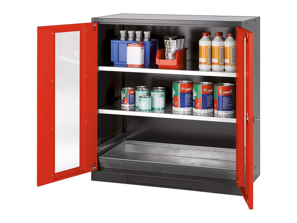 Armoire de sécurité avec rétention pour stockage de produits chimiques