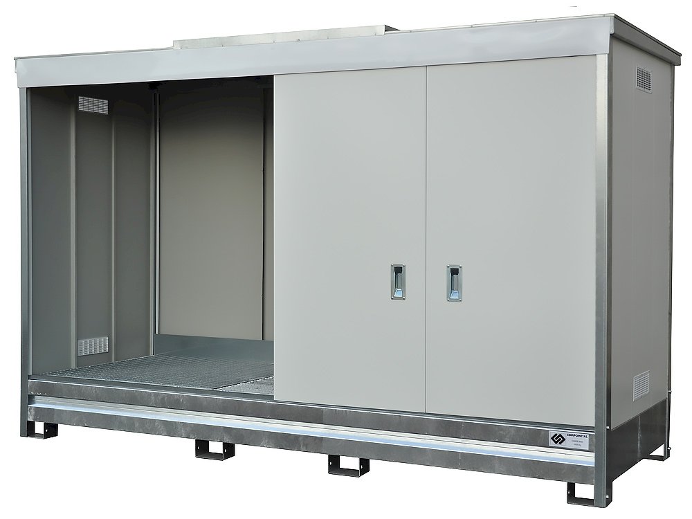 Conteneur de stockage isolé - Rétention 1500 L - Ref. CONT4M1NIPC