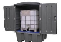 Abri box de stockage extérieur pour cubitainer. Capacité de rétention 1000 L - BRP1C-EXT1000 - DIFOPE