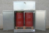 Abri de stockage acier 2 fûts (rétention de 220 L)