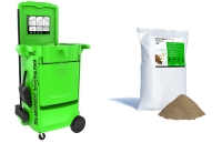 Absorbant tous liquides FIBERCAN et son chariot recycleur d'absorbant TOUCAN-BOX