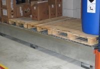 Rayonnage de rétention - Bac 800 L pour rack à palettes - Bac acier à poser au sol