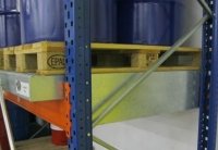 Rétention pour rayonnage : bac acier galvanisé à encastrer entre les lisses - 720 L