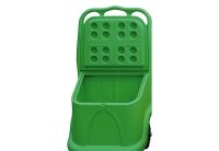 Chariot mobile vert pour stockage sel de déneigement - 75 L
